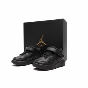 Nike Air Jordan Flight 9C Child 9 Black Slip On Velcro Sneakers Shoes Footwear